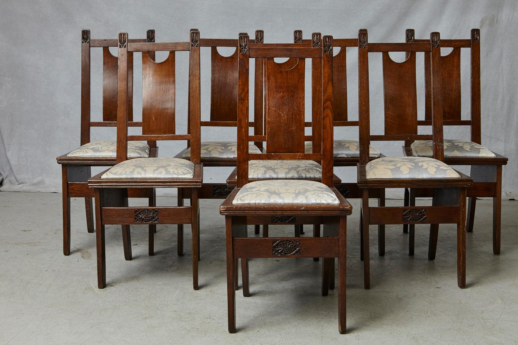 Important Art Nouveau Dining Set by Ernesto Basile for Ducrot, circa 1900 9