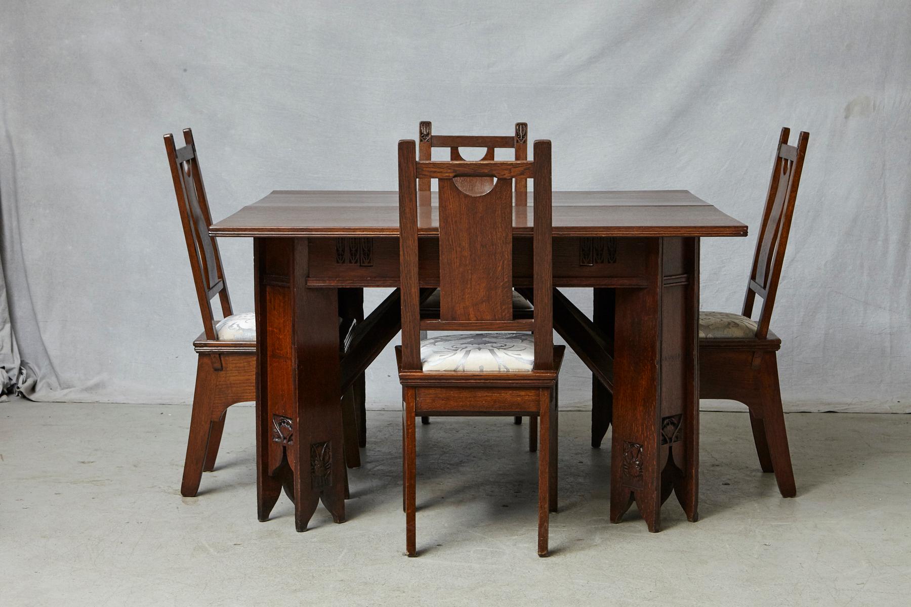 Italian Important Art Nouveau Dining Set by Ernesto Basile for Ducrot, circa 1900