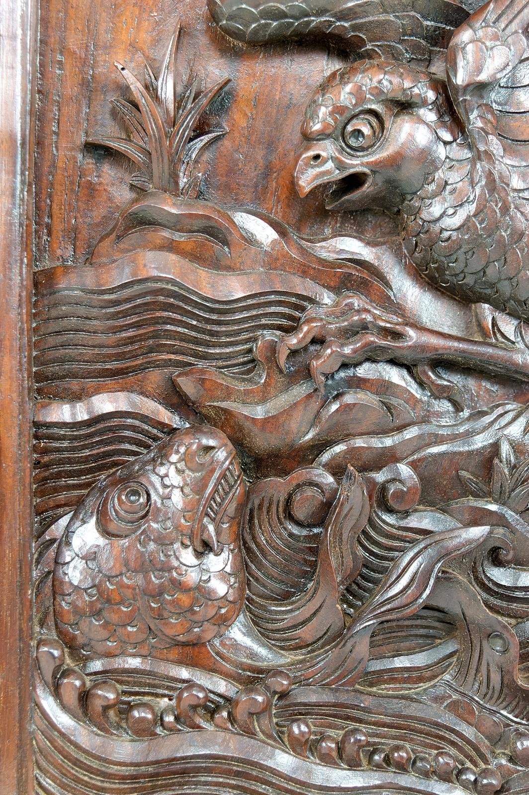 Important Asian Cabinet in carved wood, Vietnam or China, Circa 1880 For Sale 6