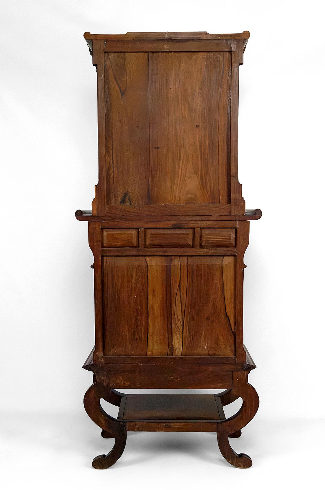 Vietnamese Important Asian Cabinet in carved wood, Vietnam or China, Circa 1880 For Sale