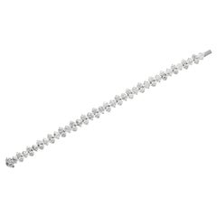 Bracelet important en platine avec diamants taille Asscher et ronds