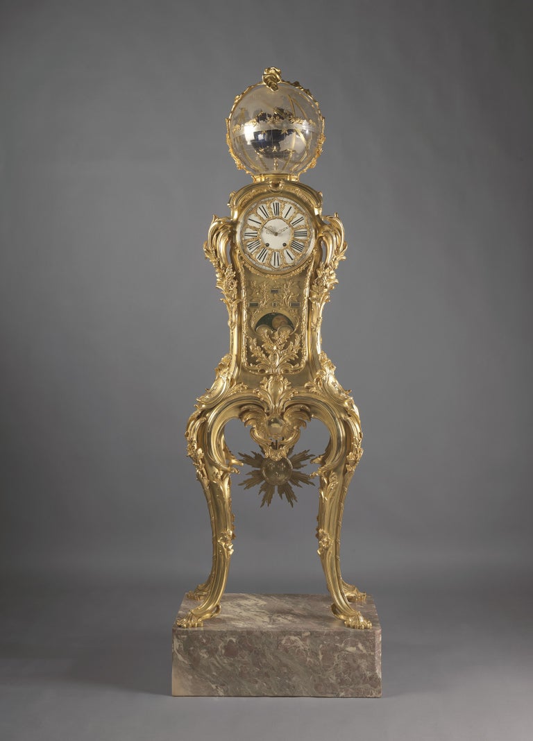 Louis XV Important Astronomical Regulator Clock Attributed to François Linke, circa 1900 For Sale