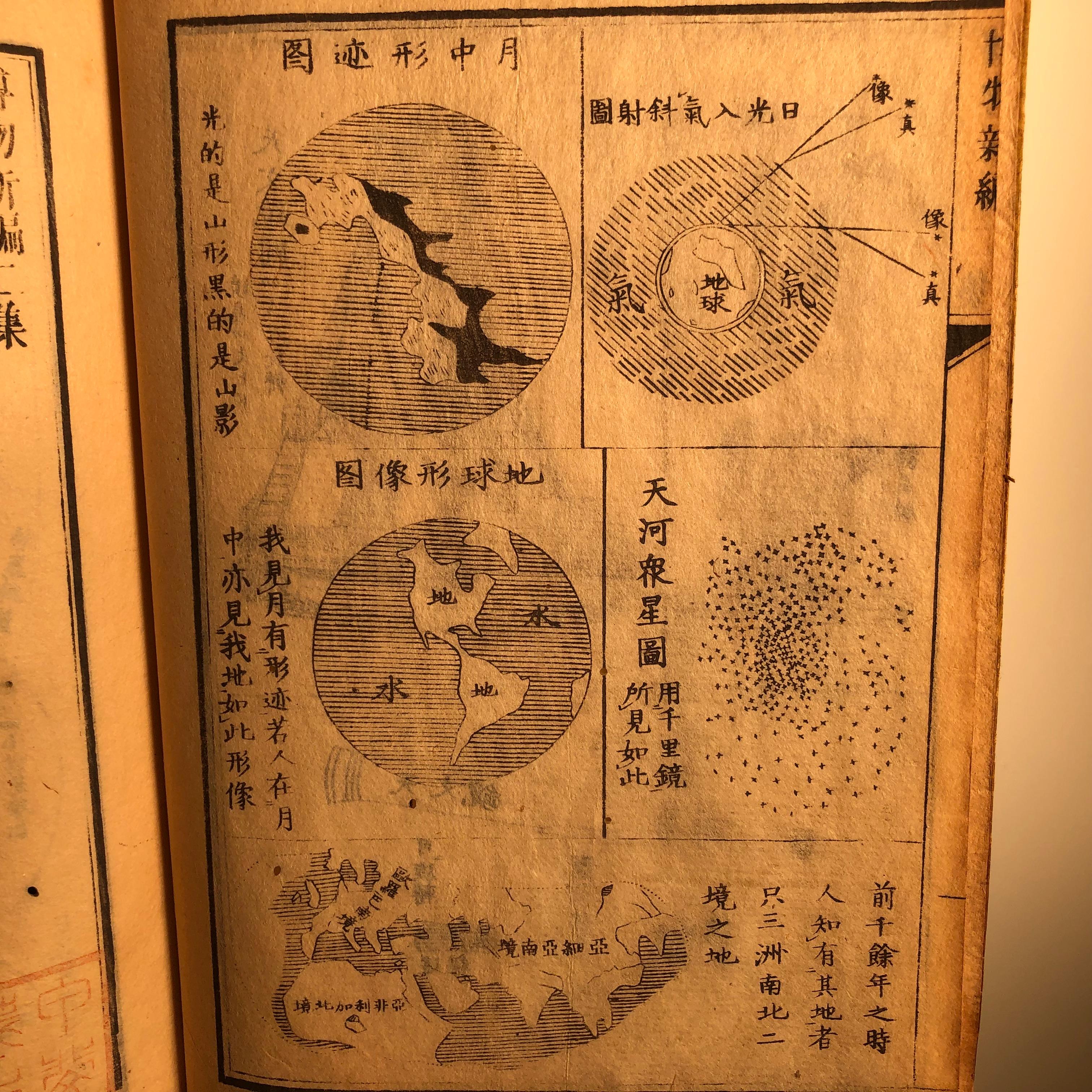 Paper Important Astronomy Telescope Japanese Antique Woodblock Book 1872 Superb Prints