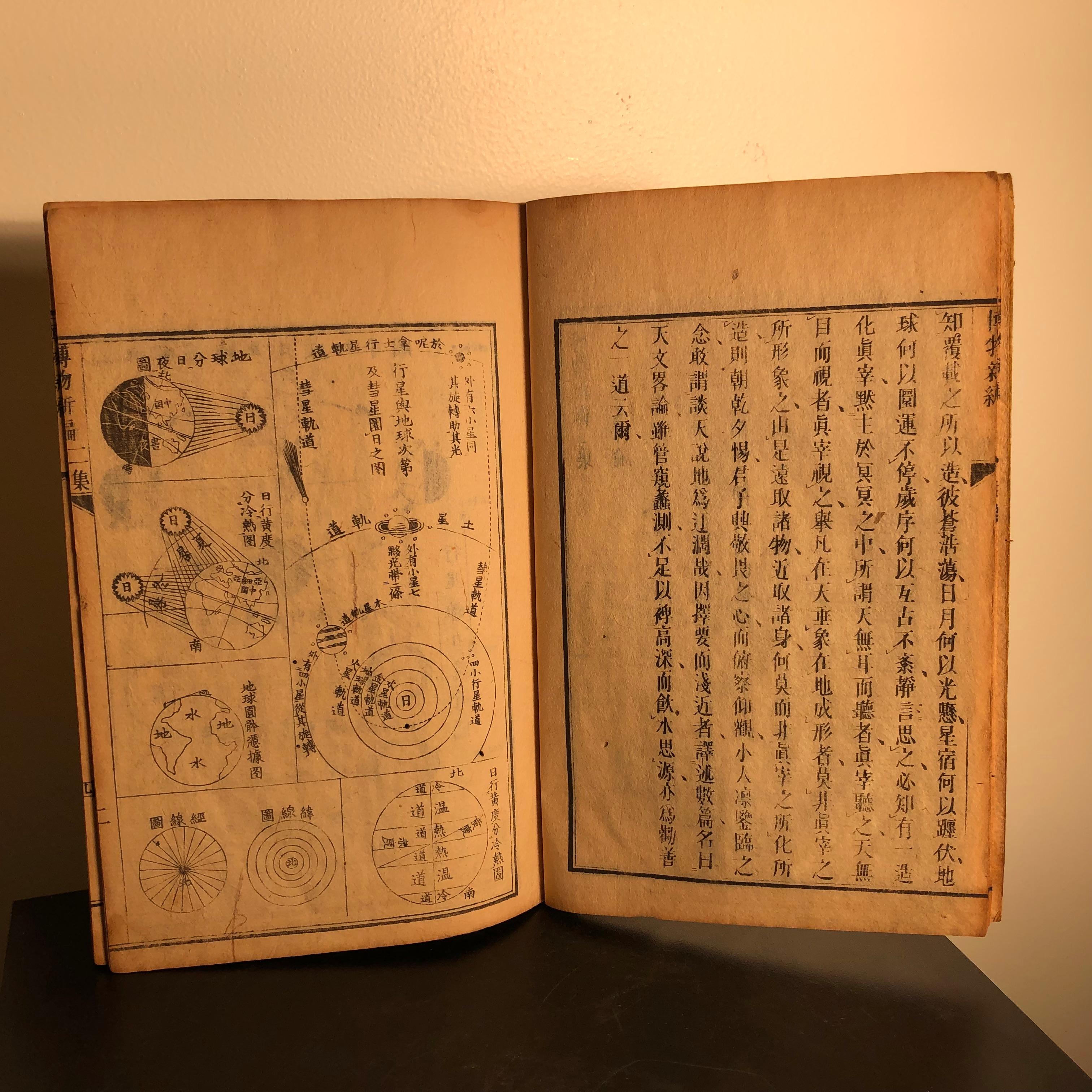Important Astronomy Telescope Japanese Antique Woodblock Book 1872 Superb Prints 1
