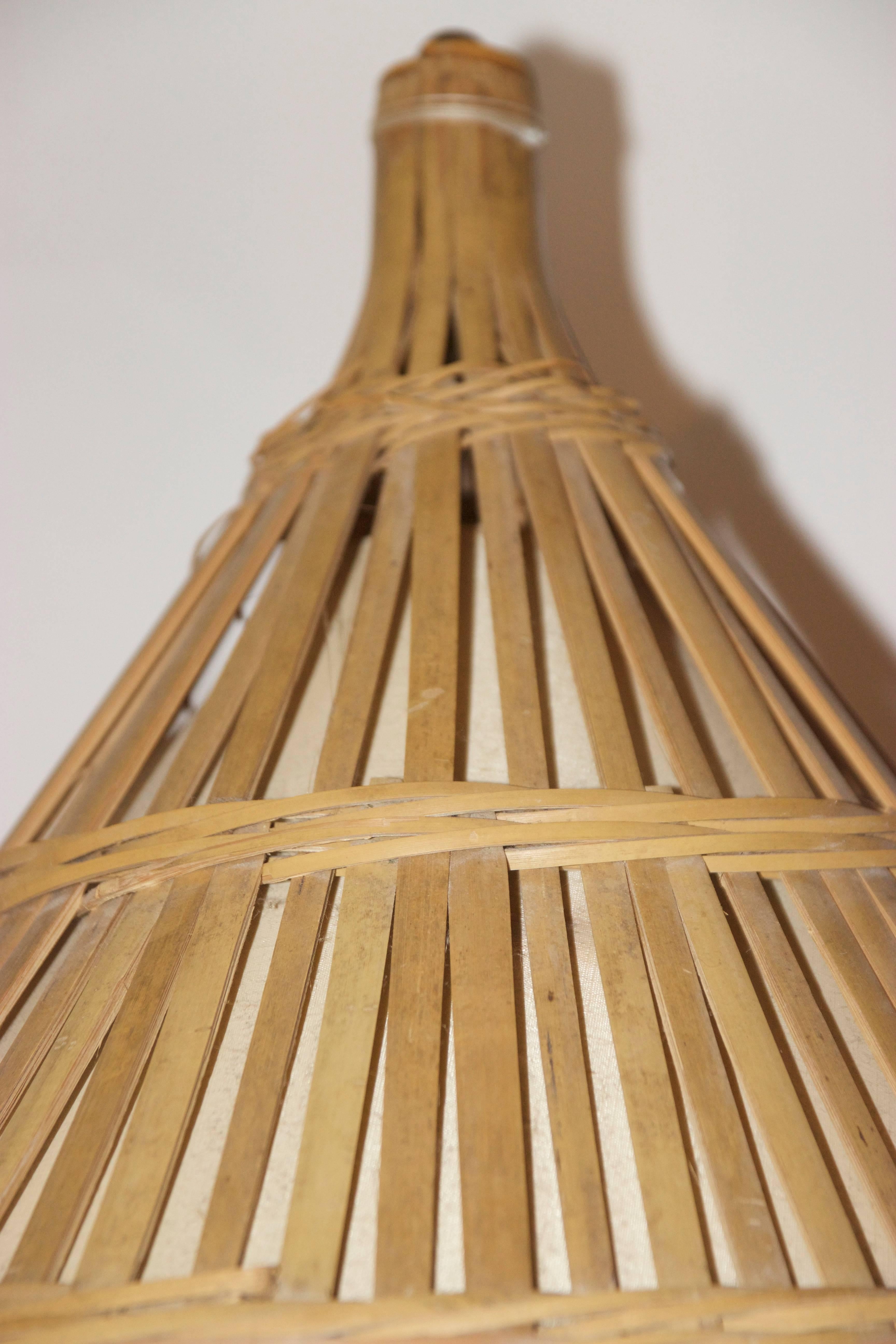 Important Bamboo Table Lamp, circa 1970, France 4
