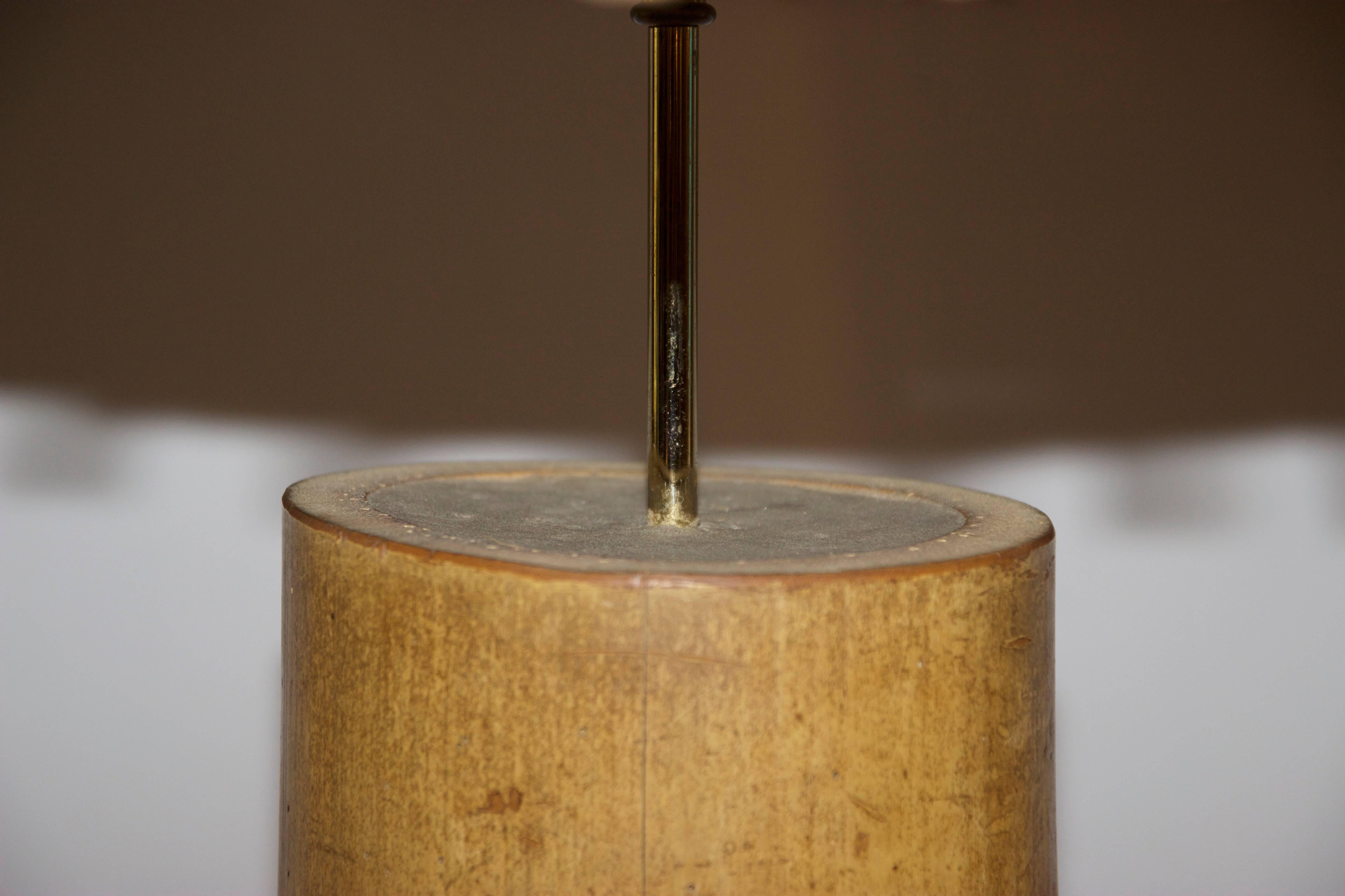 Important Bamboo Table Lamp, circa 1970, France In Good Condition In Nice, Cote d' Azur