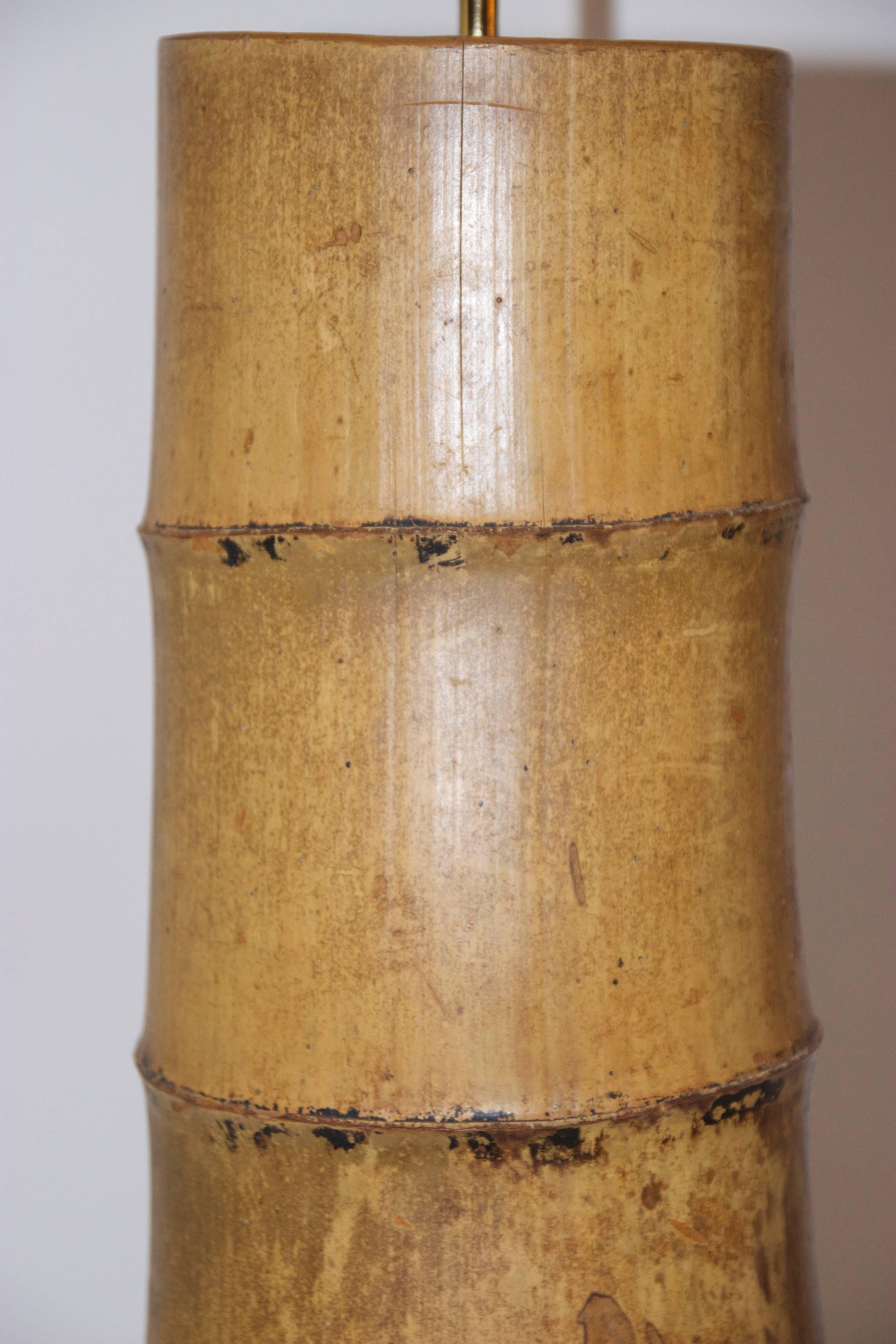 Late 20th Century Important Bamboo Table Lamp, circa 1970, France