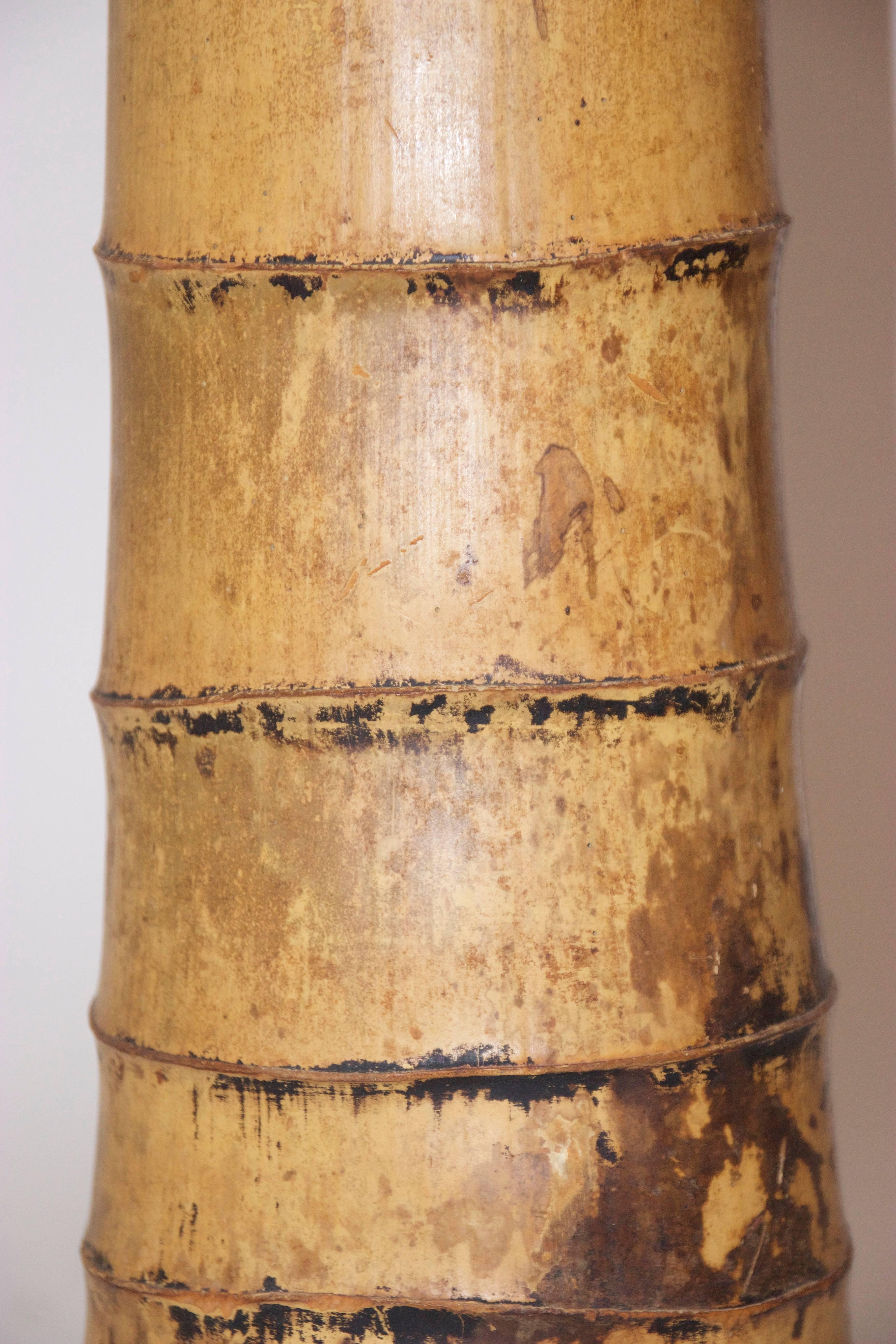 Important Bamboo Table Lamp, circa 1970, France 1