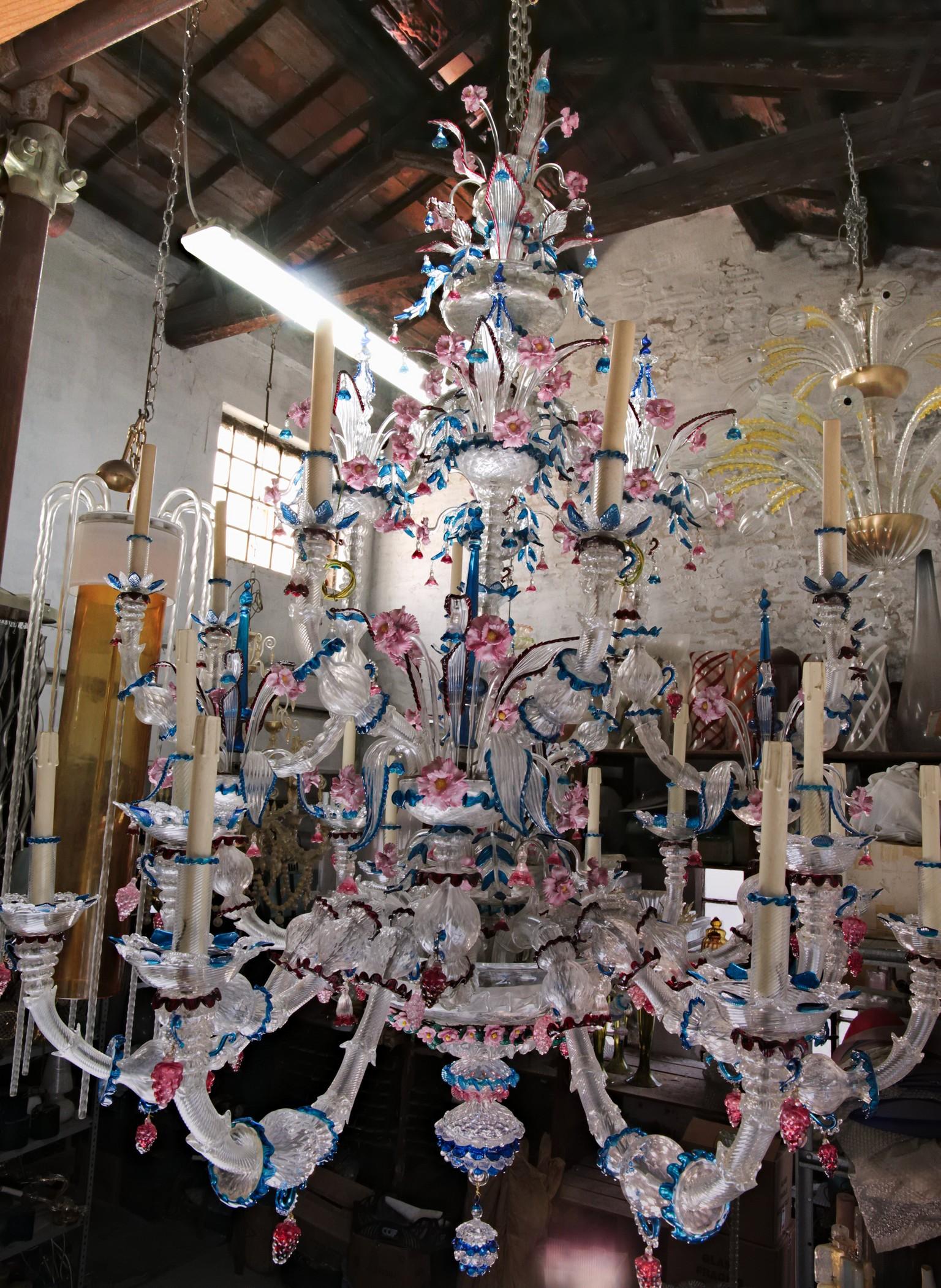 Important Barovier & Toso Rezzonico Chandelier 20 Arms in the Style of Briati 8