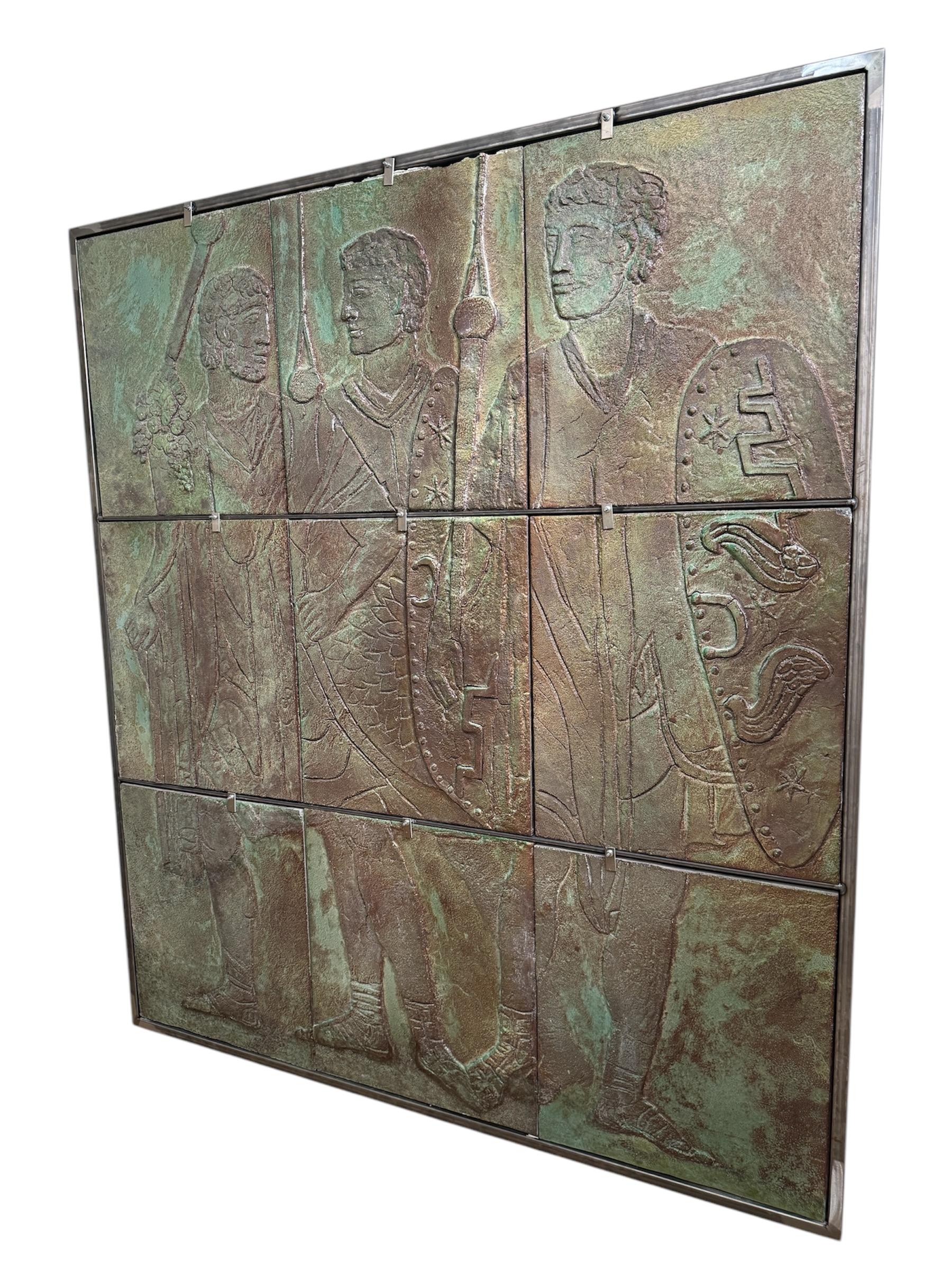 Important Bas relief en Grès émaillé Décor à l'Antique 3