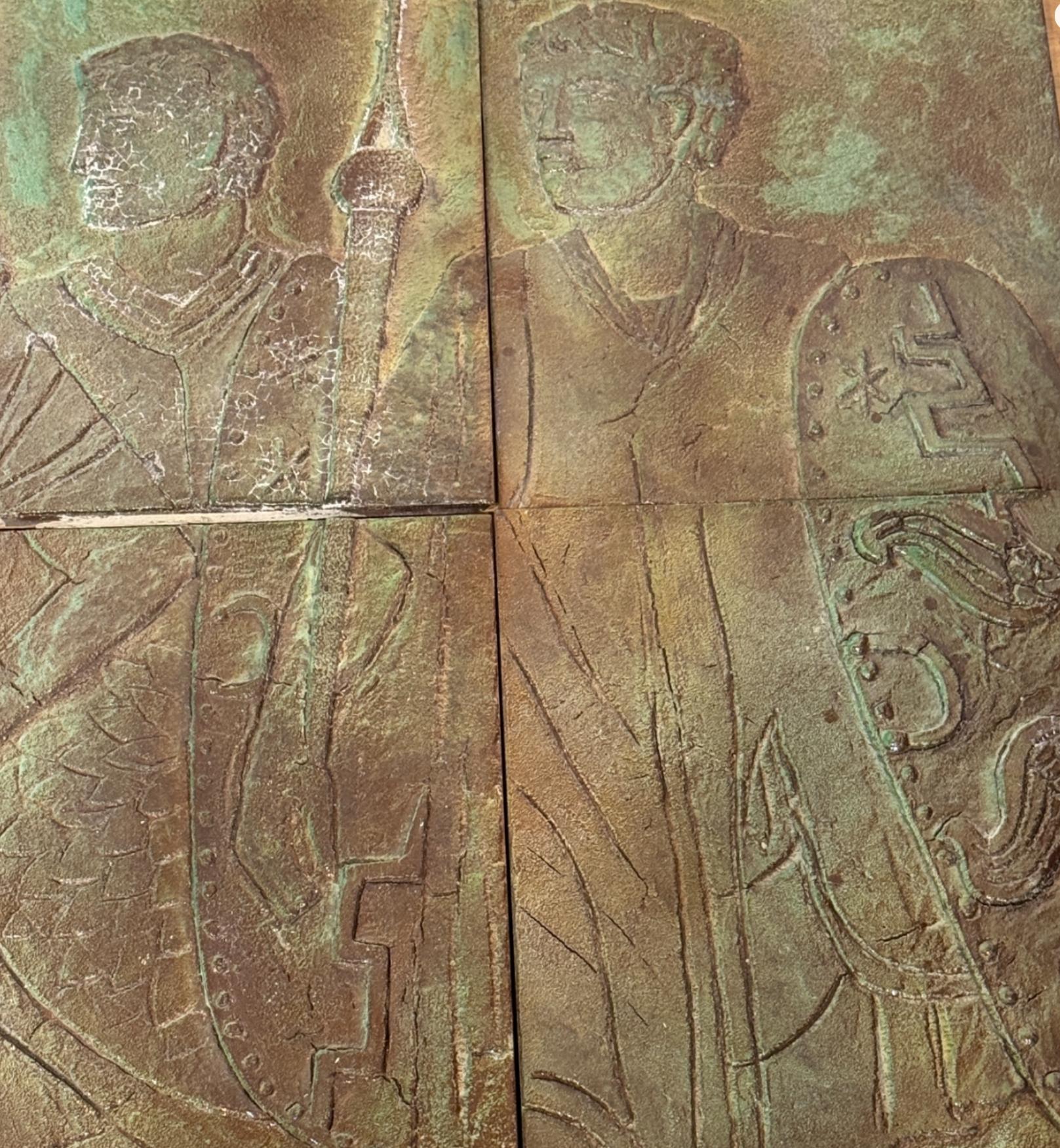 Important Bas relief en Grès émaillé Décor à l'Antique 6