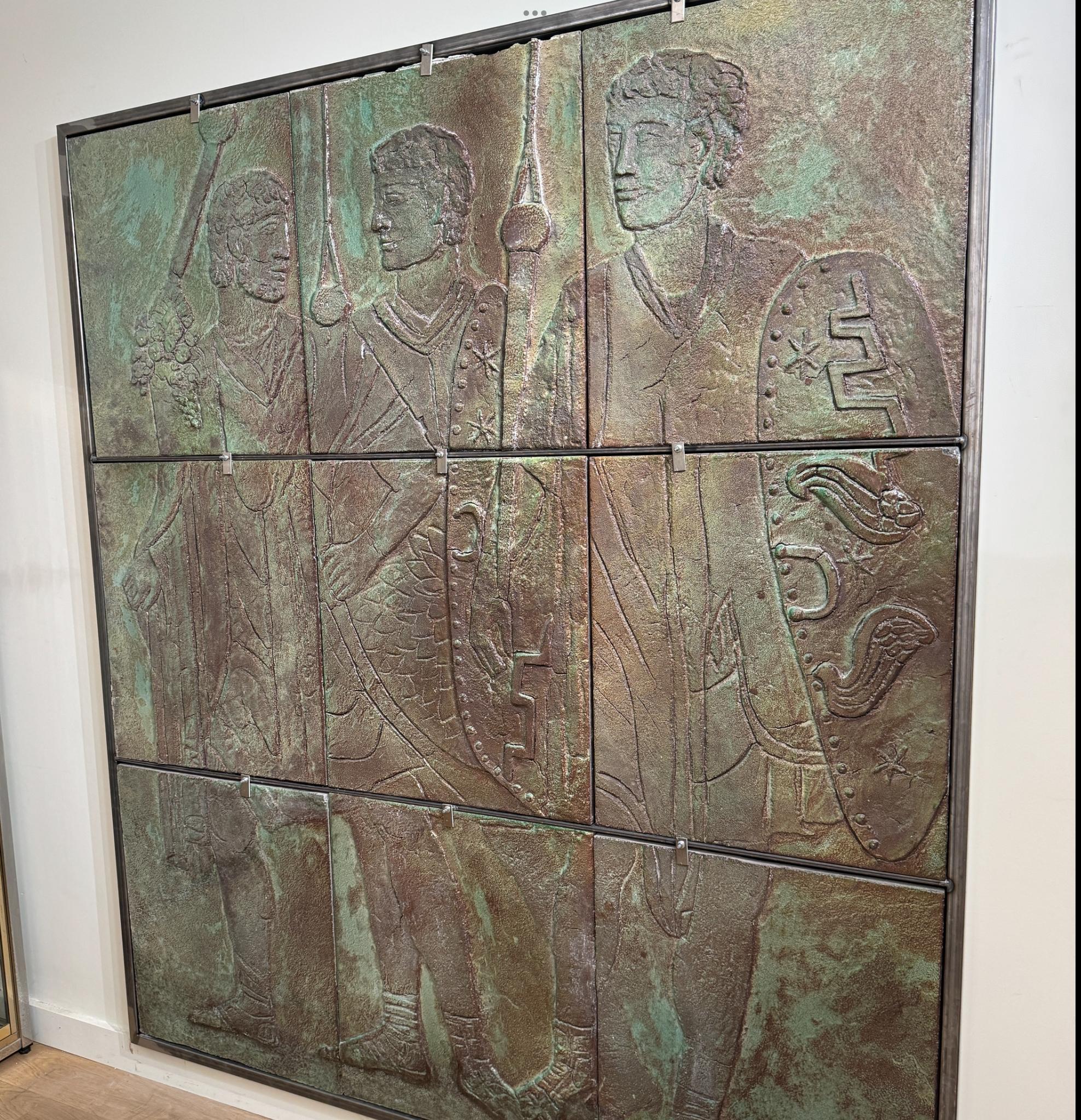Important Bas relief en Grès émaillé Décor à l'Antique 7