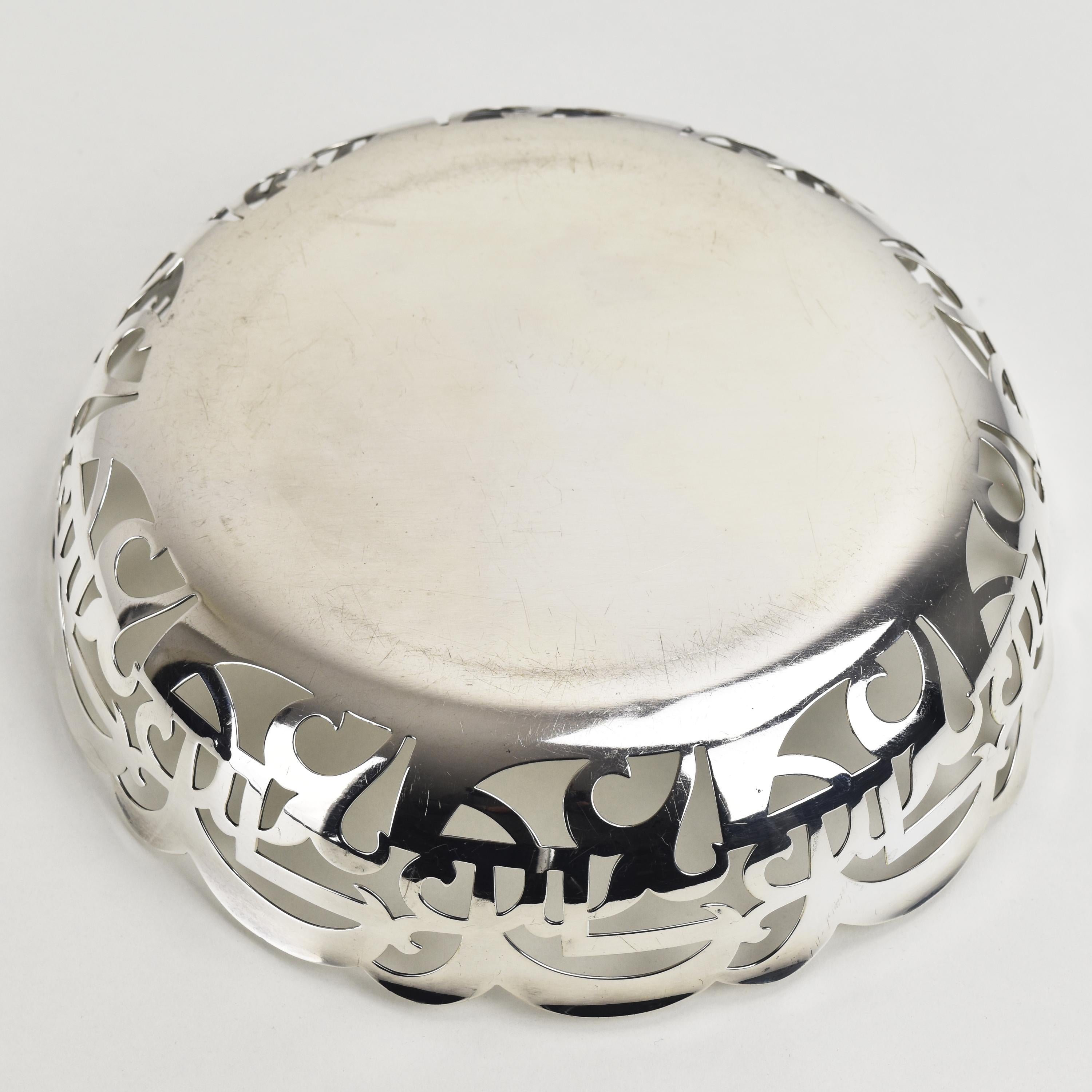 Silver Plate Important Bauhaus Era Art Deco Bowl Dish by WMF Design Paul Haustein Ikora For Sale
