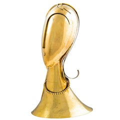 Important Beaten Brass Head Sculpture by Franz Hagenauer 1970s