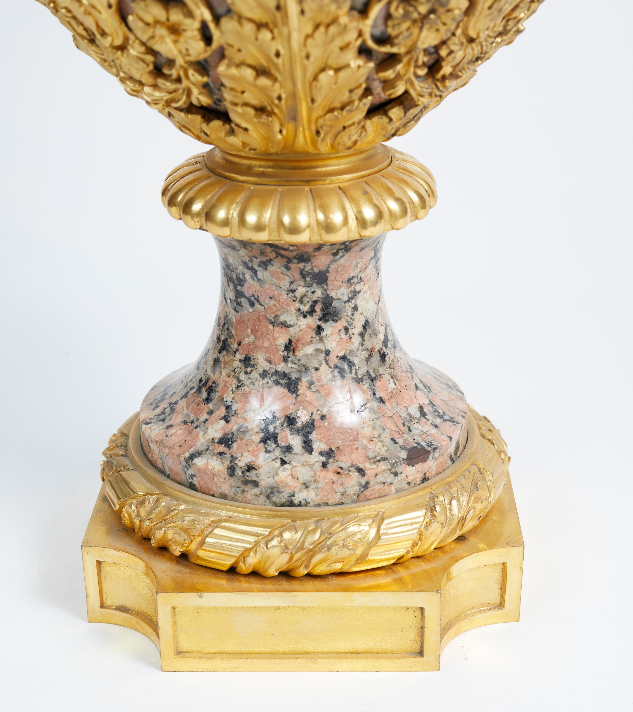 Important Belle Époque Period Louis XVI Style Granite Urn For Sale 5