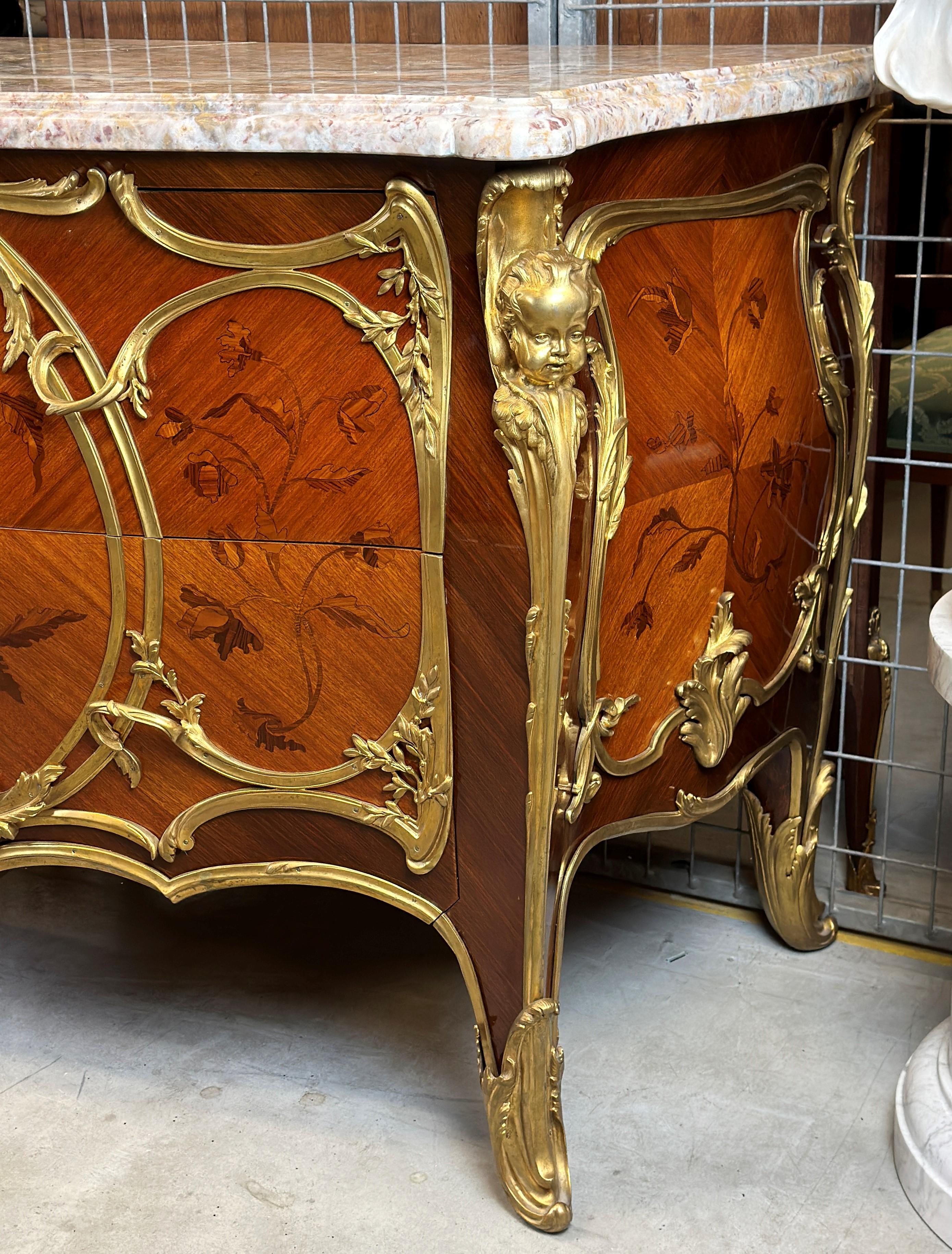 Gilt Important Big Size Louis XVI Style Commode For Sale