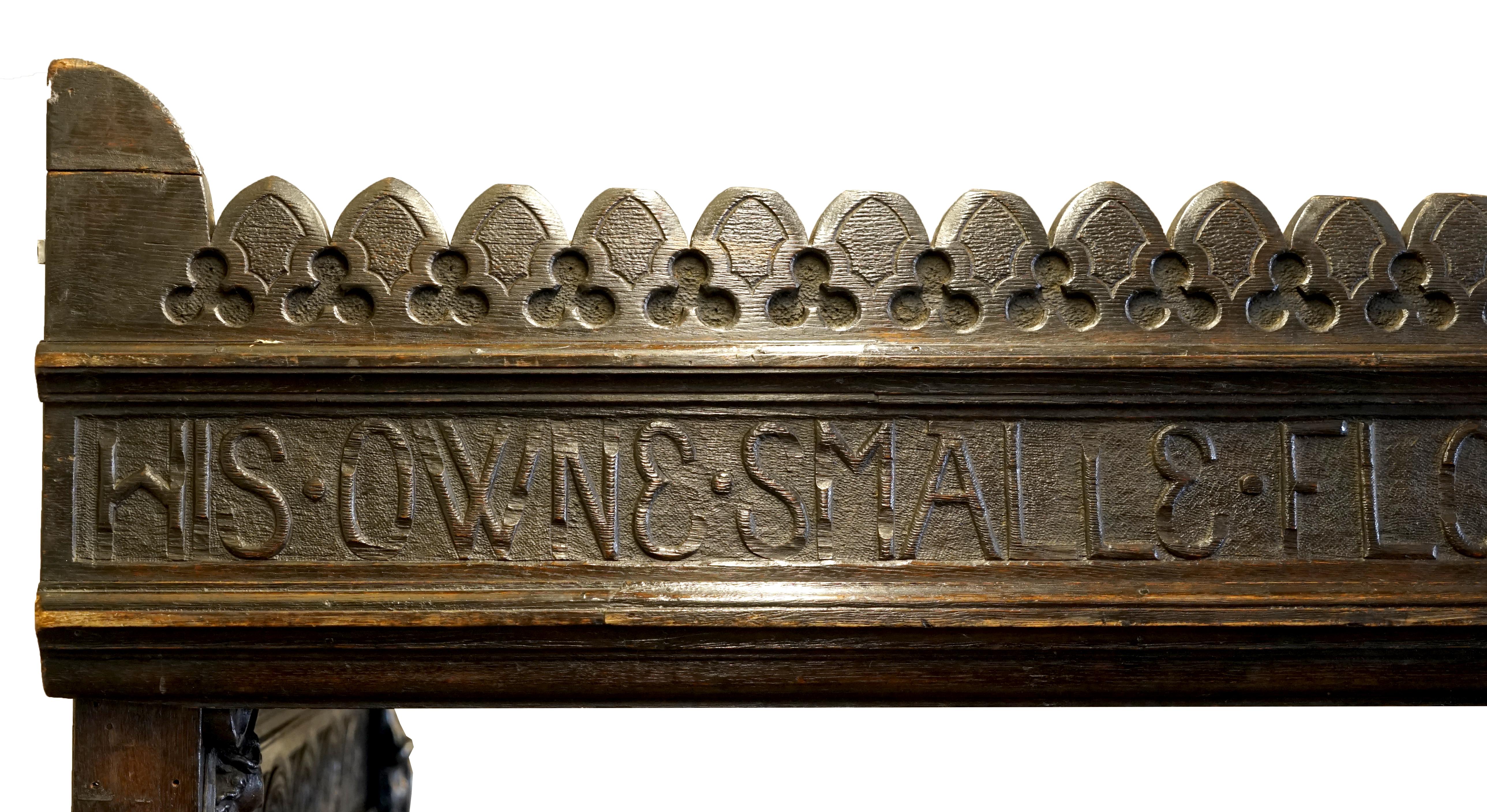 18th Century and Earlier IMPORTANT BISHOP JAMES STANLEY 1508 KING HENRY VII ENGLiSH OAK TUDOR TESTER BED For Sale