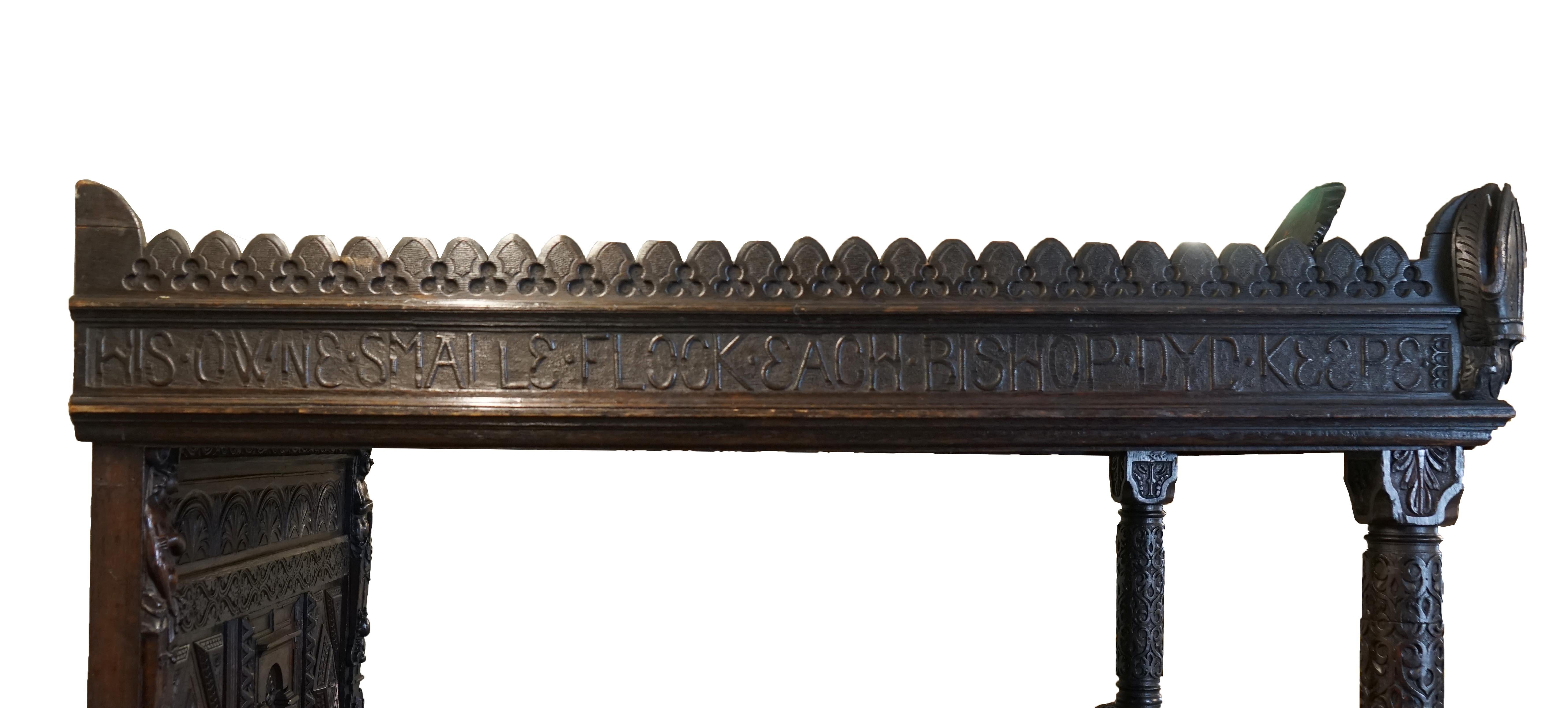 IMPORTANT BISHOP JAMES STANLEY 1508 KING HENRY VII ENGLiSH OAK TUDOR TESTER BED In Distressed Condition For Sale In West Sussex, Pulborough