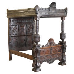 IMPORTANT BISHOP JAMES STANLEY 1508 KING HENRY VII ENGLiSH OAK TUDOR TESTER BED