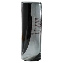 Bedeutende Vase aus schwarzem und geräuchertem Glas von Per Lutken for Holmegaard