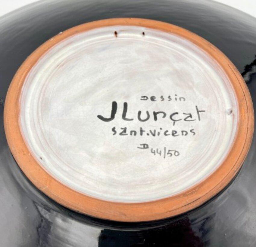 French Important Blue, Black, White, Brown Platter, for Sant-Vicens by Jean Lurçat For Sale