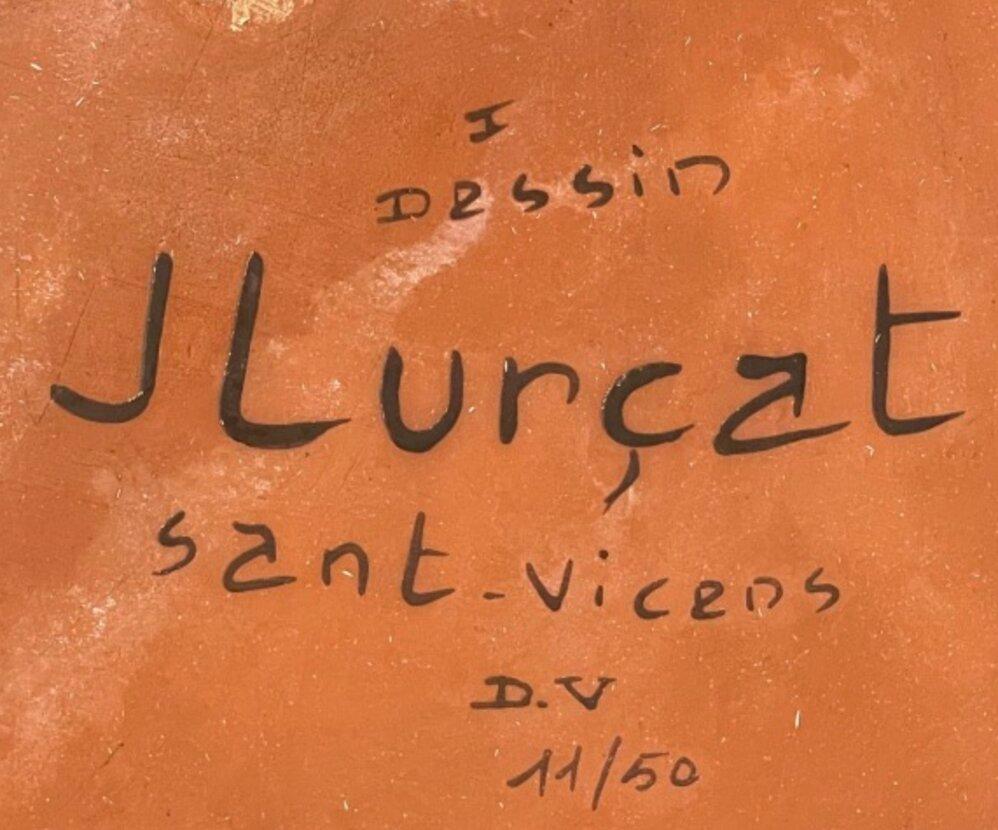 Wichtiger blauer Keramikteller, für Sant-Vicens, Frankreich von Jean Lurçat (Französisch) im Angebot