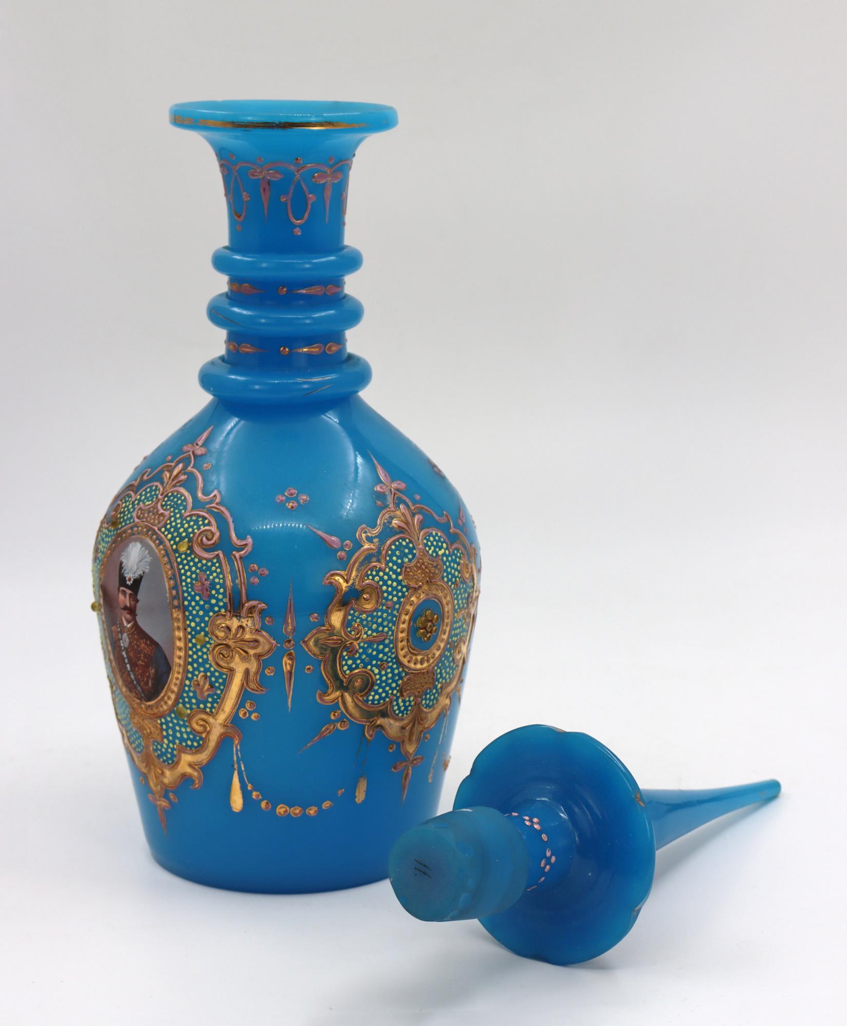 Important Blue Opaline Carafe 3