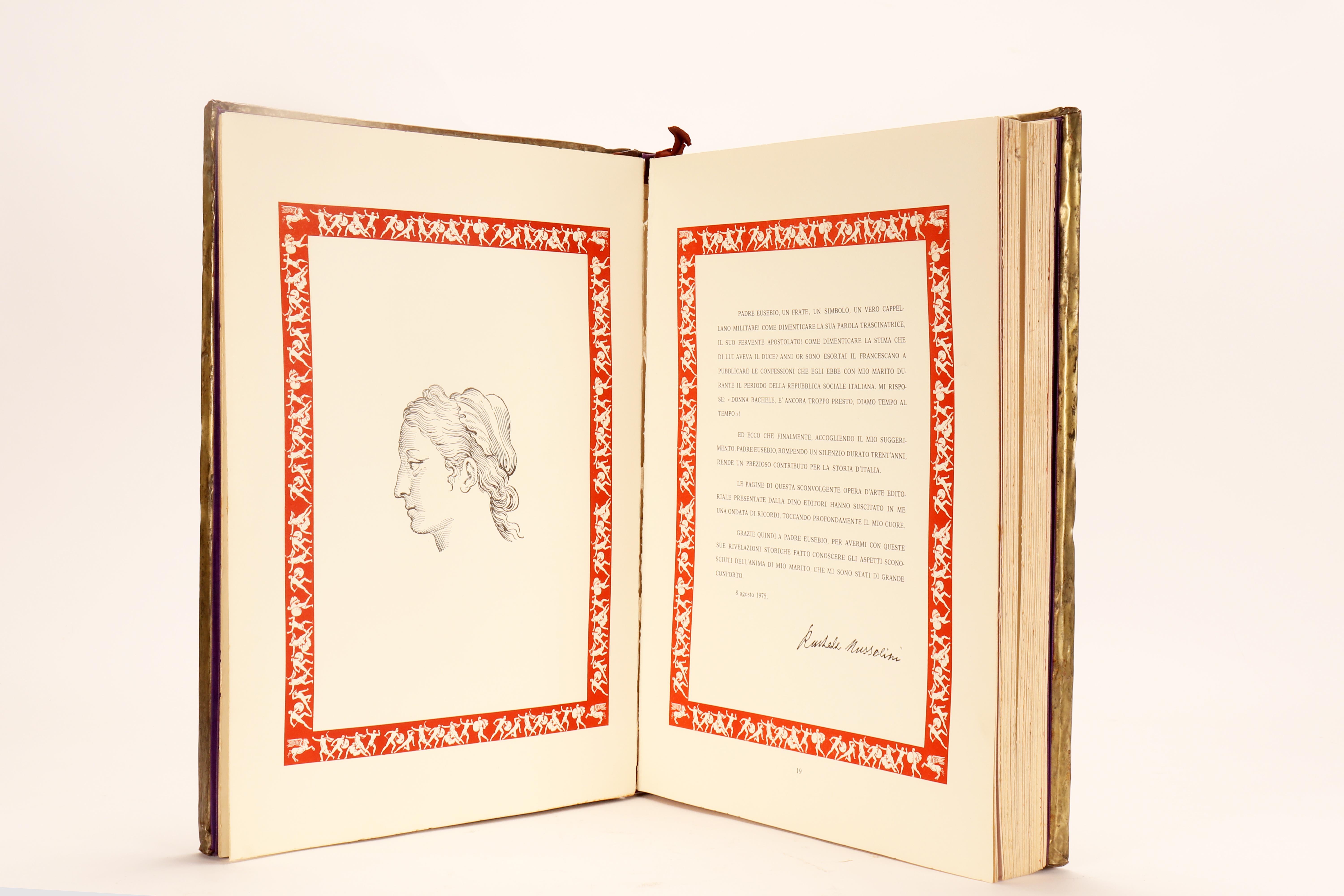 Important book The spiritual testament of Benito Mussolini, Rome 1976. For Sale 1