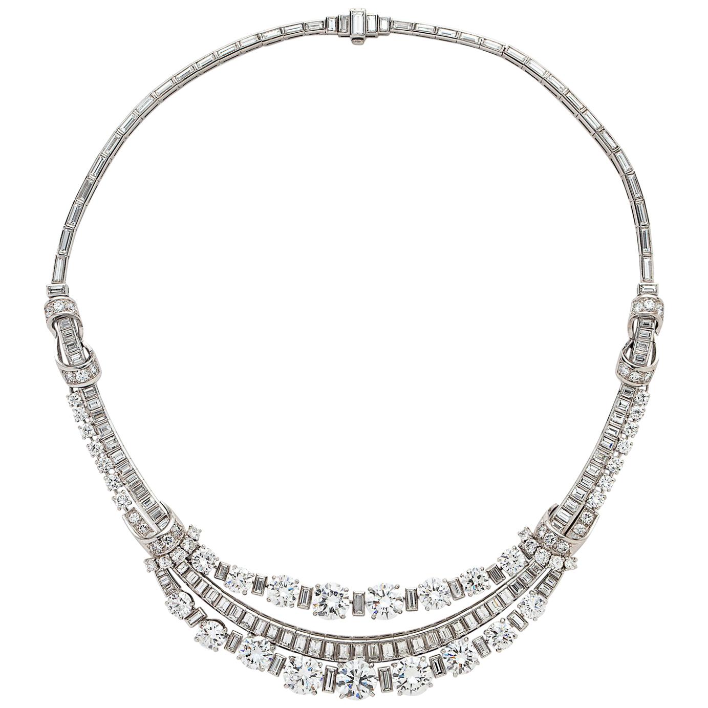 Important Boucheron Vintage Diamond Swag Necklace