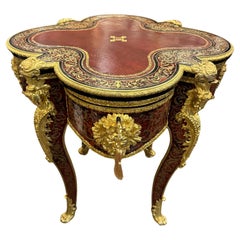 Important boulle marquetry centre table in the Regency style, signed CAILLAUX