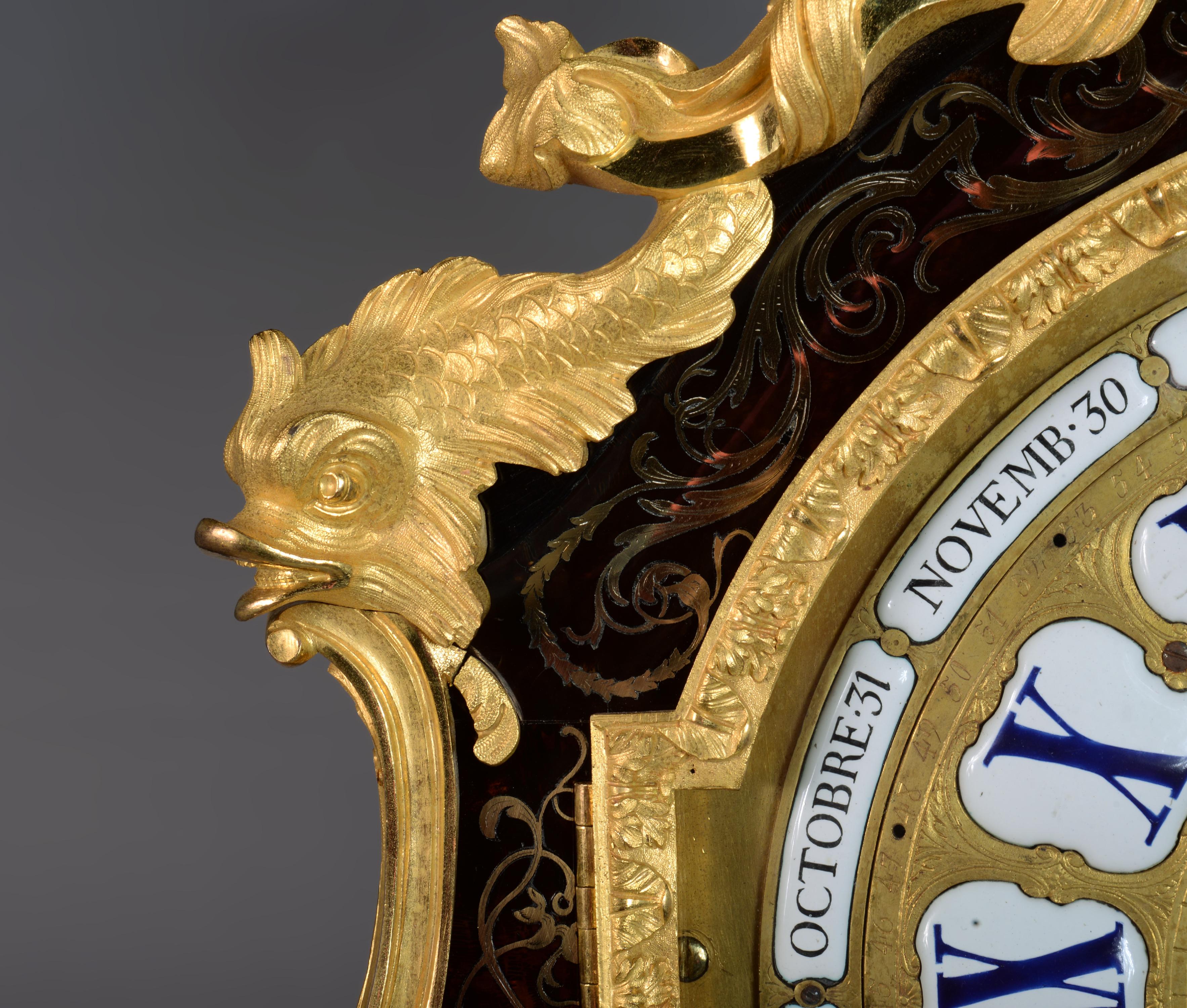 Important Boulle Marquetry Clock, 19th Century For Sale 3