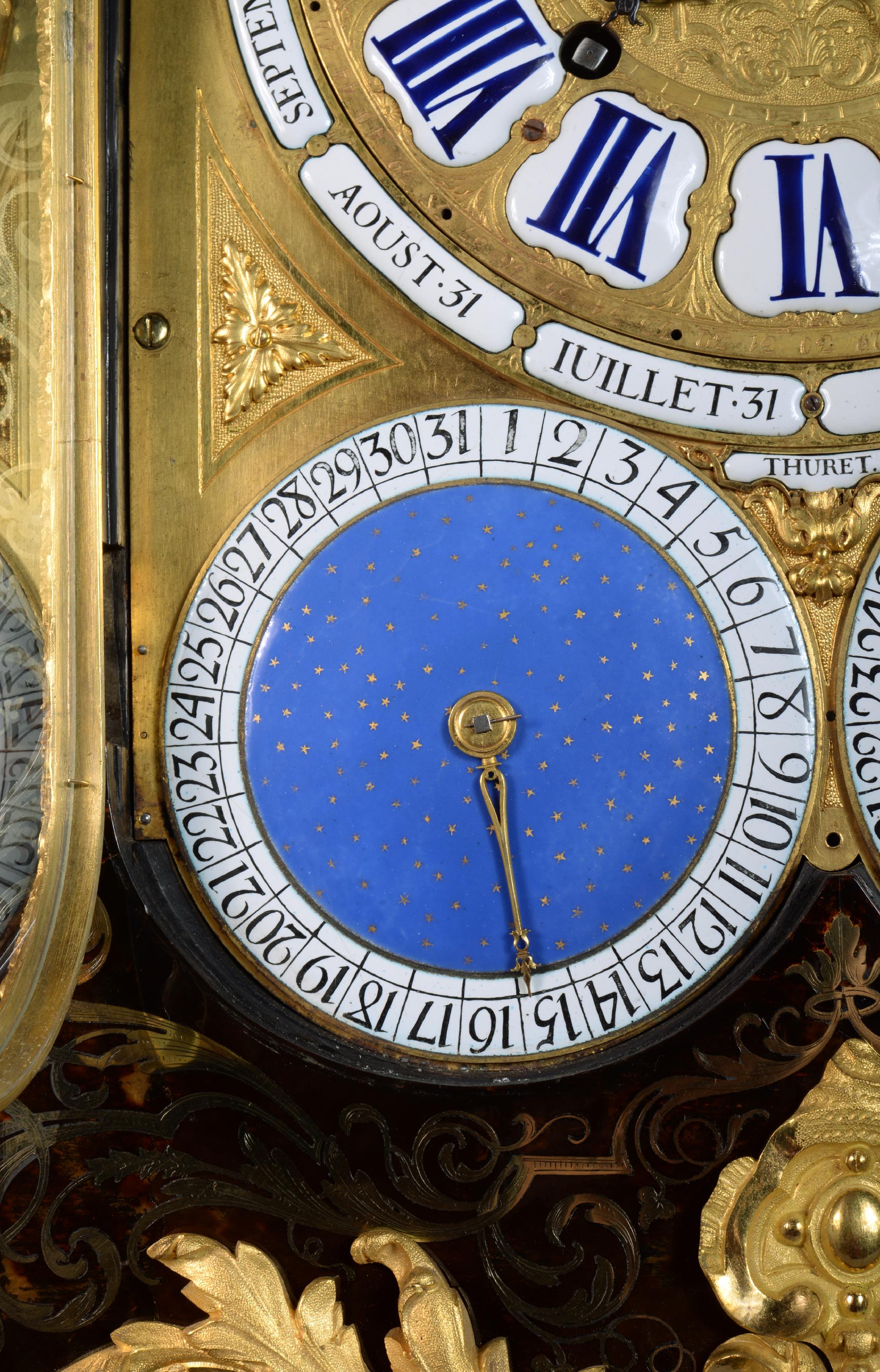 Important Boulle Marquetry Clock, 19th Century For Sale 5