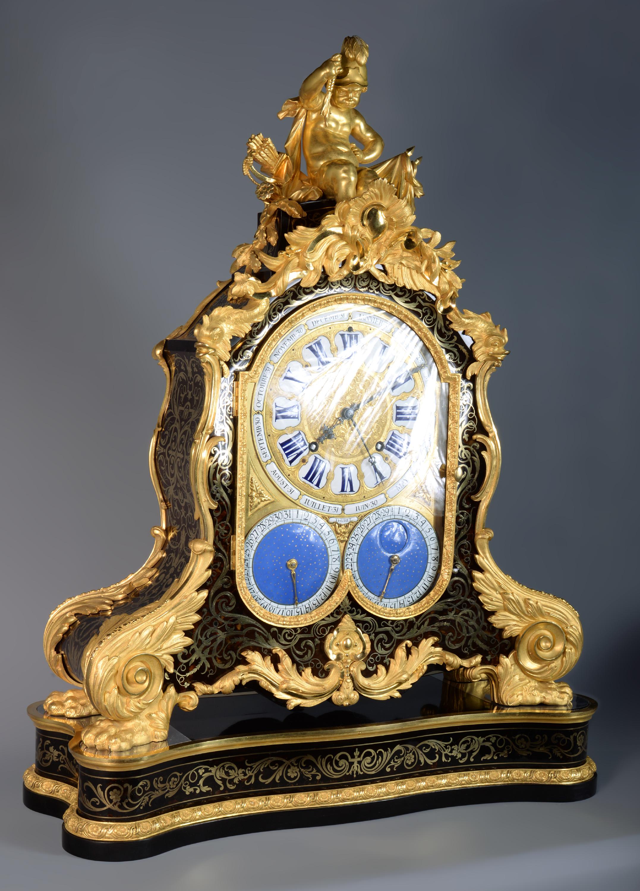 Louis XIV Important Boulle Marquetry Clock, 19th Century For Sale