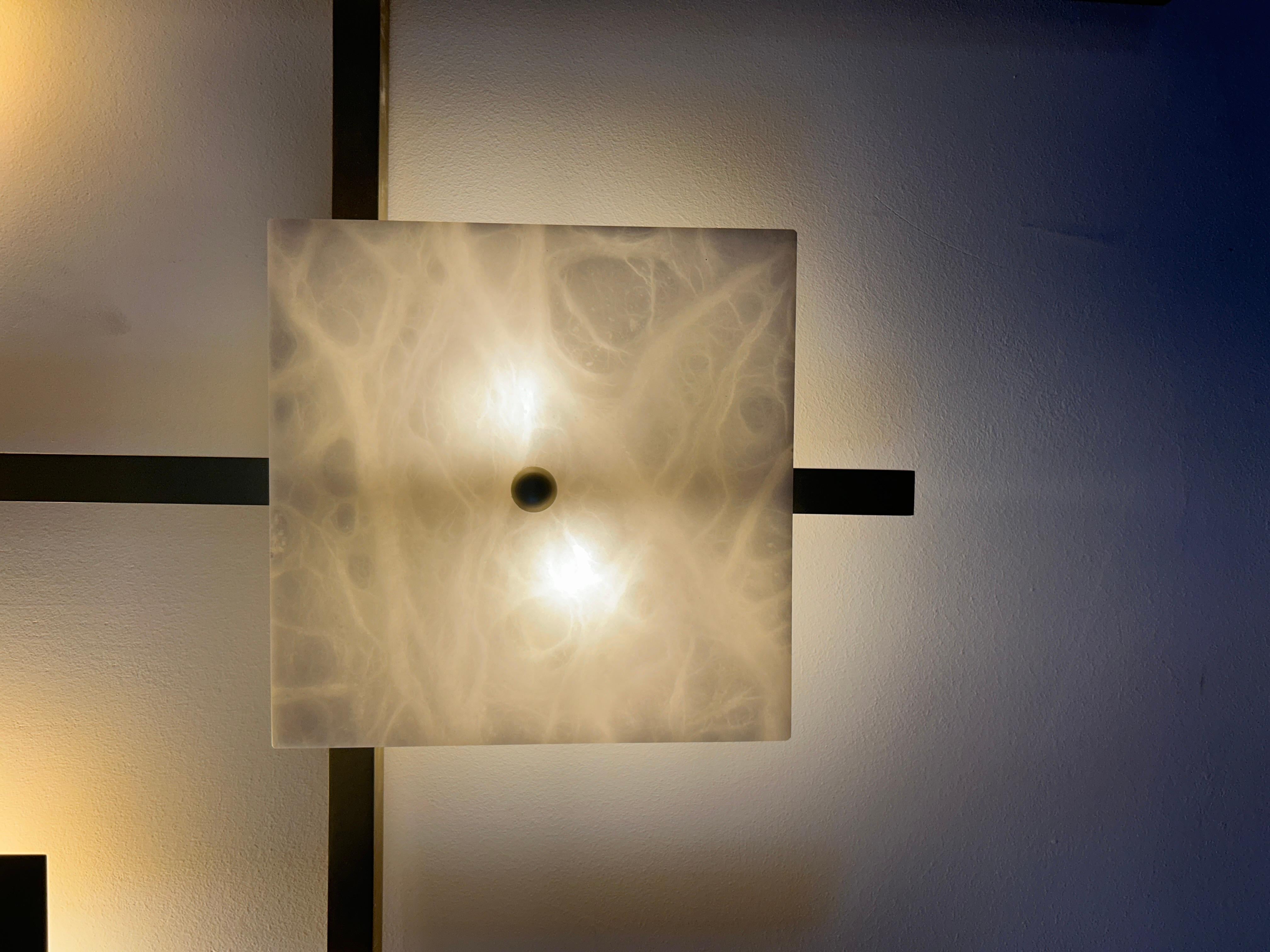 Important brass and marble wall light in the style of Eric de Dormael 1990 For Sale 2