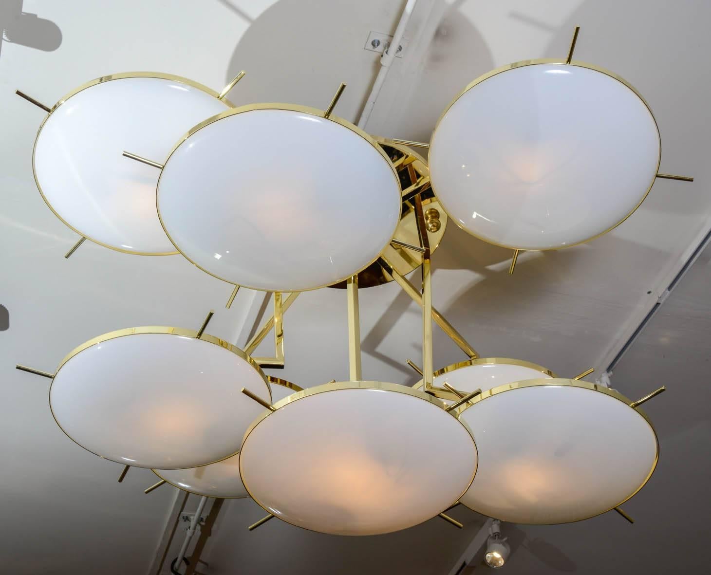 Importante lampadario in ottone In condizioni ottime in vendita a Saint-Ouen (PARIS), FR