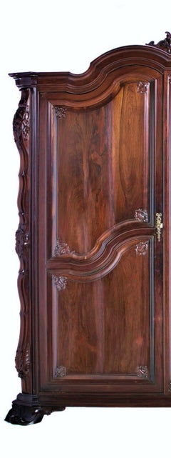 Important Brazilian Wardrobe Closet in Palisander Wood, 20th Century