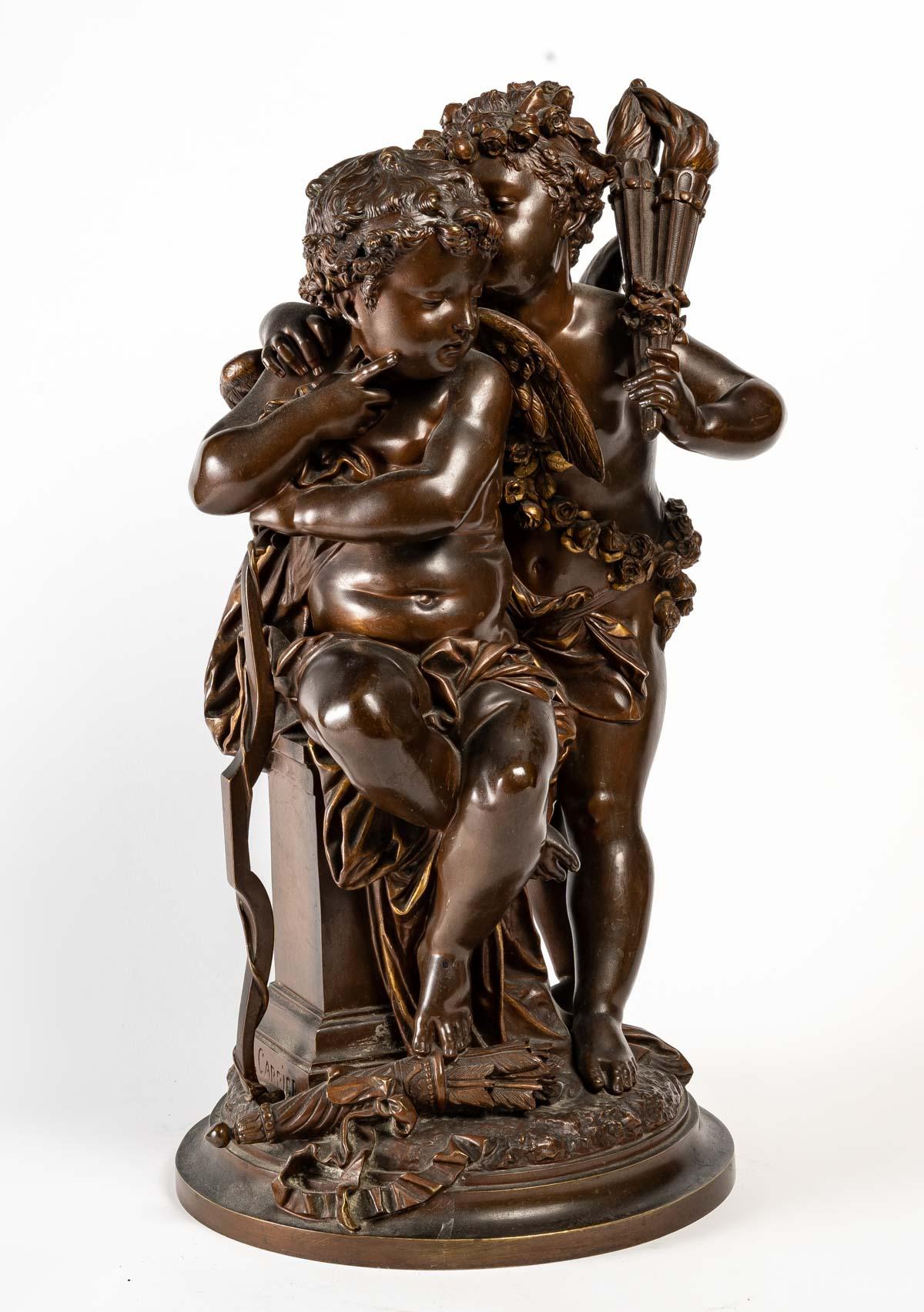 Important Bronze by A. Carrier with Amours 4