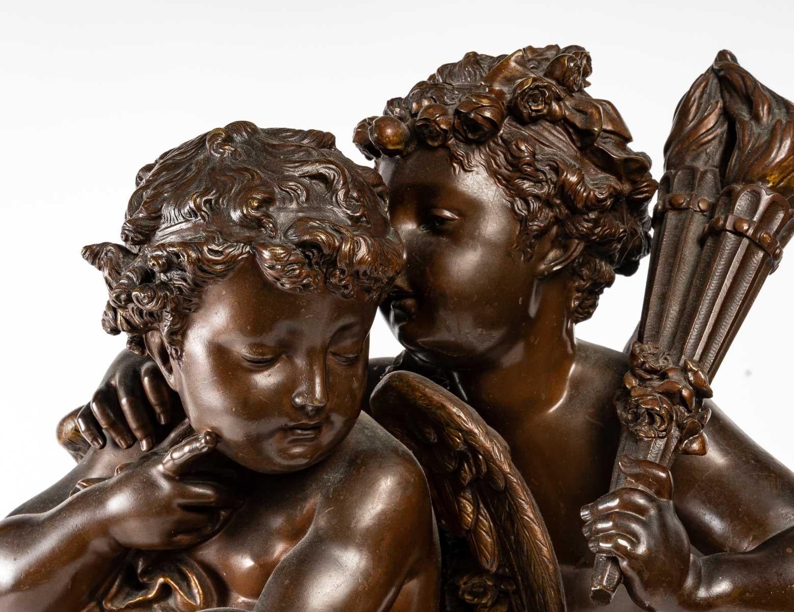 Important Bronze by A. Carrier with Amours 2