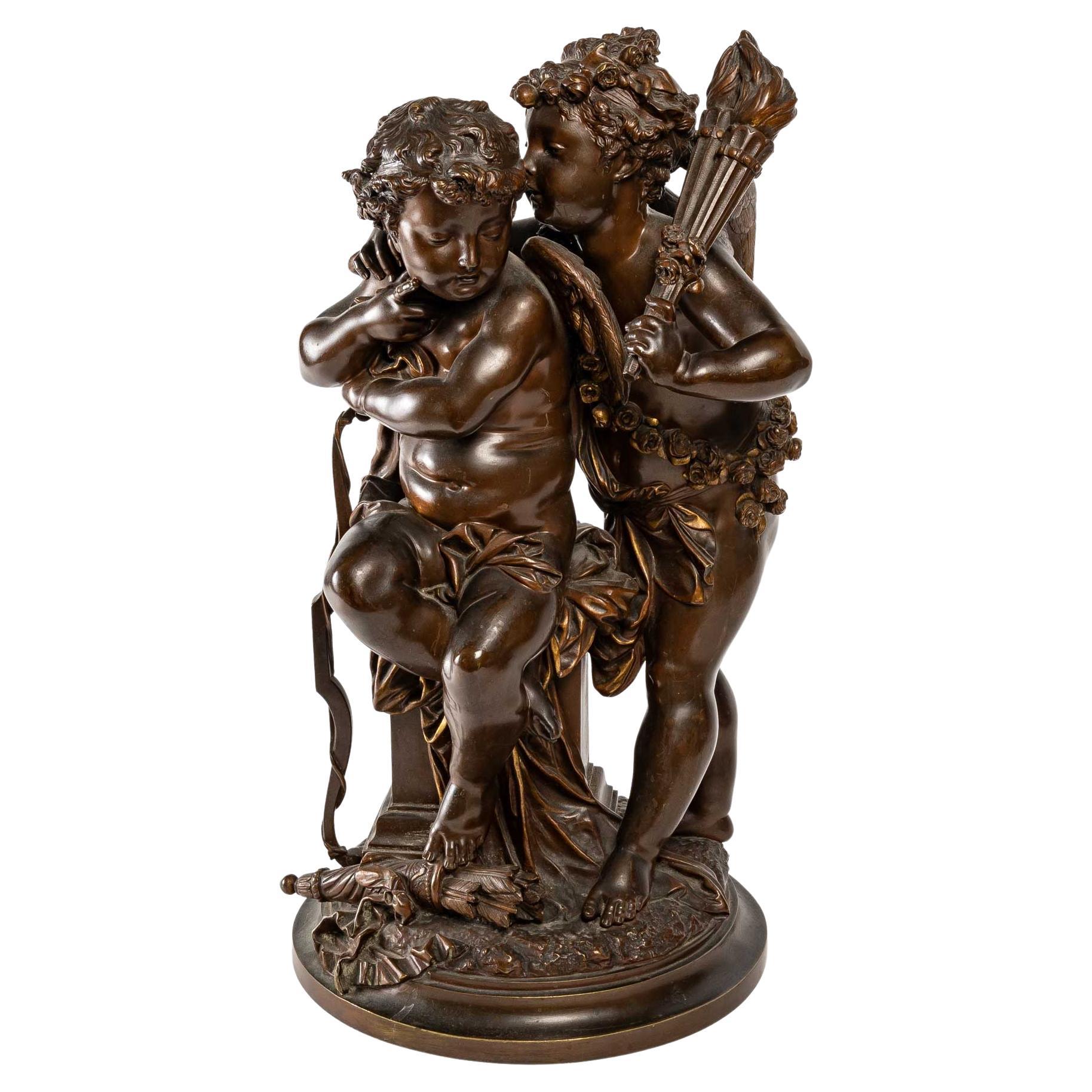 Important Bronze by A. Carrier with Amours