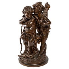 Important Bronze by A. Carrier with Amours