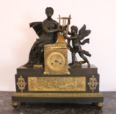 Important Bronze Clock from Empire Time or Restoration, 19th Century
