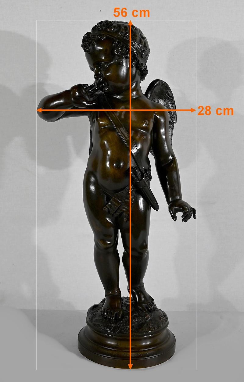 Wichtige Bronzeskulptur Amor, nach J-B. Pigalle - Ende des 19. Jahrhunderts im Angebot 13