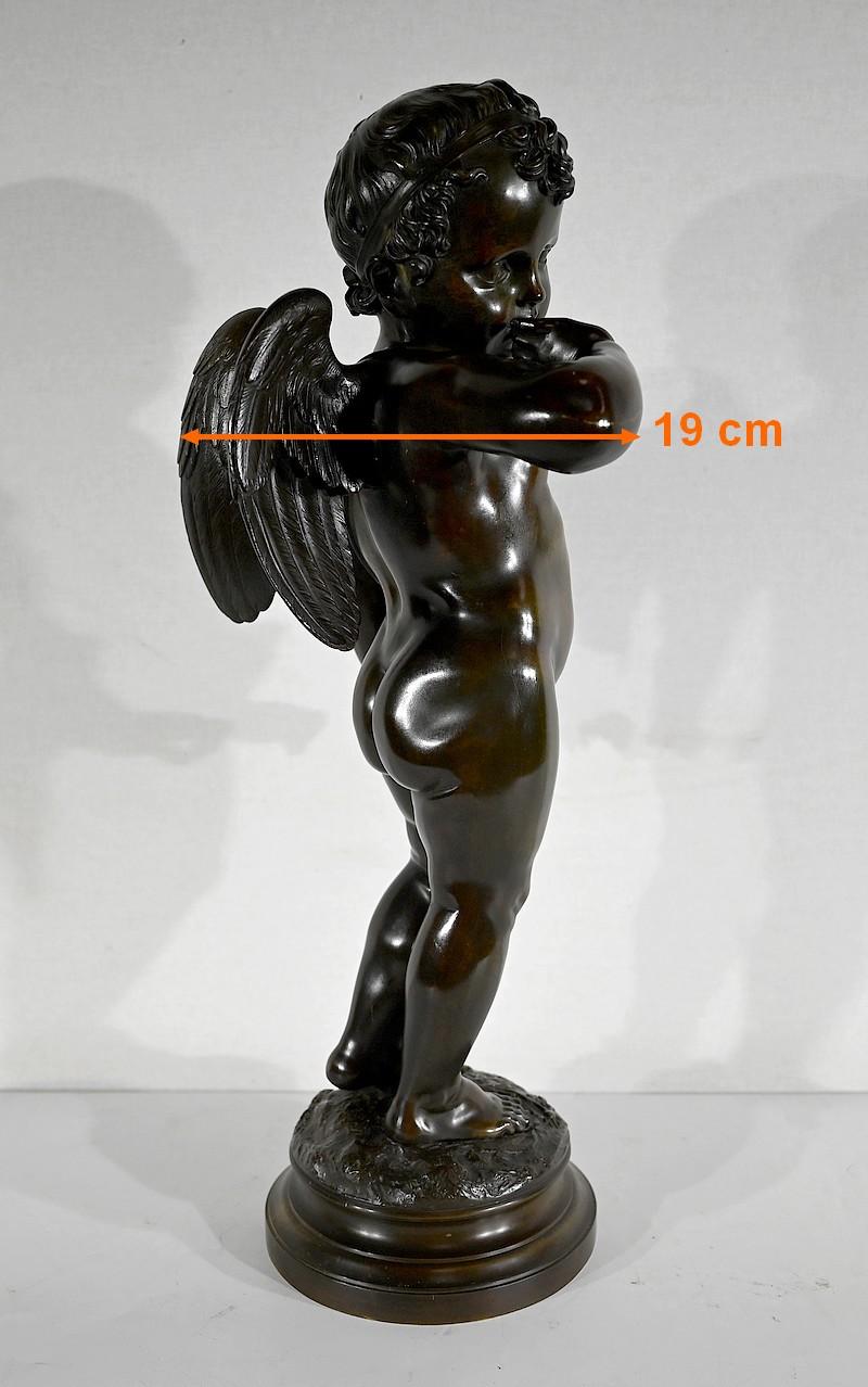Wichtige Bronzeskulptur Amor, nach J-B. Pigalle - Ende des 19. Jahrhunderts im Angebot 14