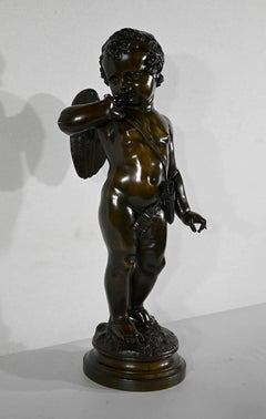 Important Bronze sculpture “Cupid”, after J-B. Pigalle – End of the 19th century
