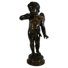 Importante scultura in bronzo "Cupido", dopo J. A. B. Pigalle - Fine del XIX secolo