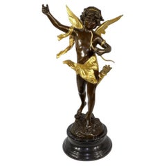 Importante sculpture en bronze Cupidon par Charles B. - 19ème siècle