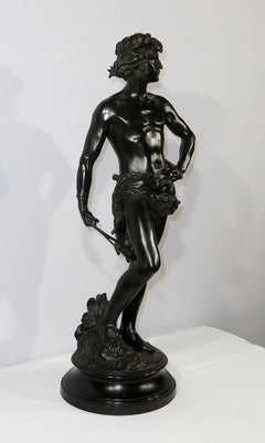 Important Bronze sculpture “David”, by A. Gaudez – Late 19th century