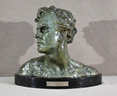 sculpture Bronze “Jean Mermoz”, signed A.Ouline – 1st part 20th
