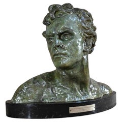 sculpture Bronze “Jean Mermoz”, signed A.Ouline – 1st part 20th