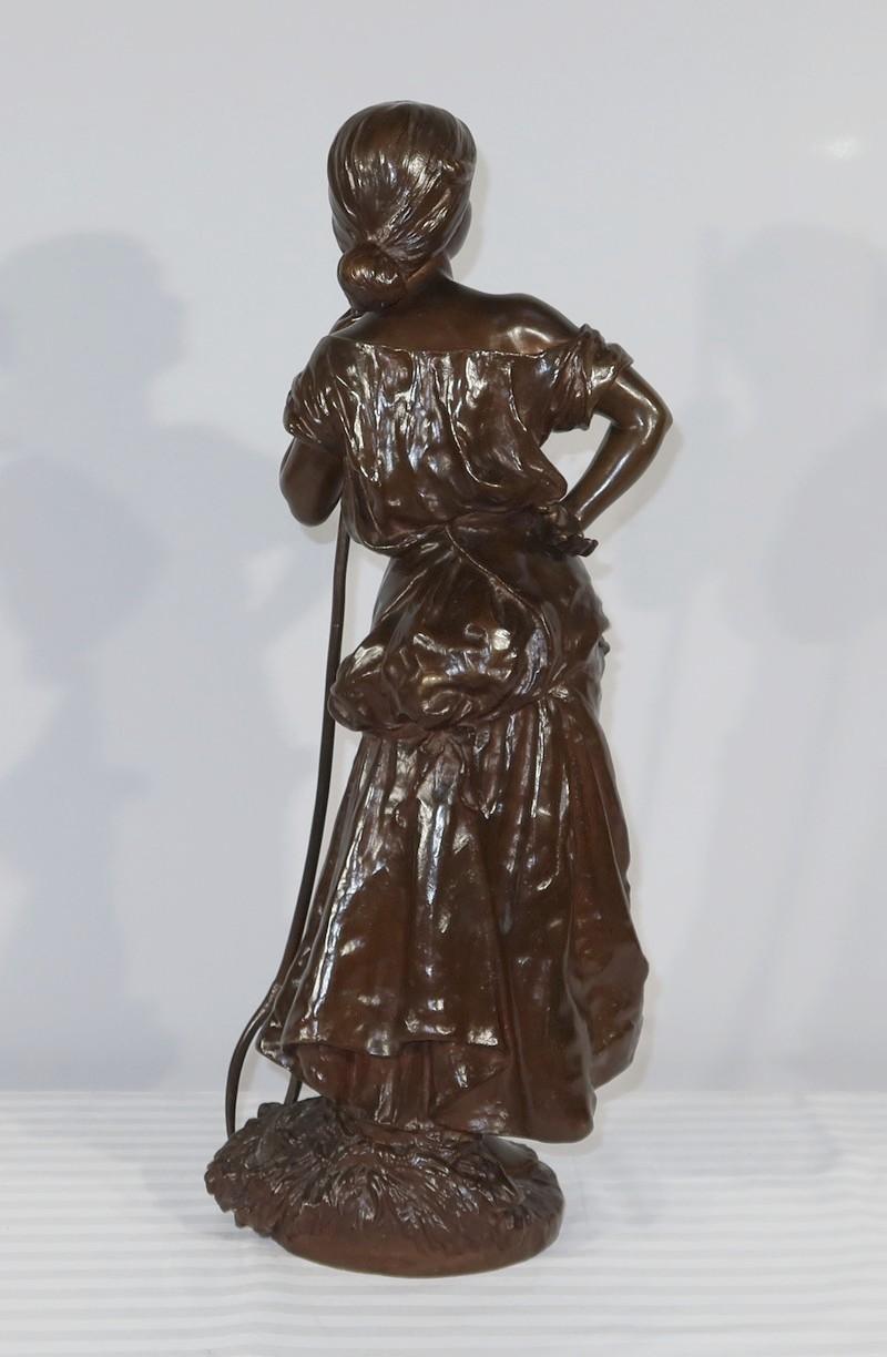Bronze sculpture “Young Peasant Woman”, signed H. Moreau – 2nd part of the 19th For Sale 13